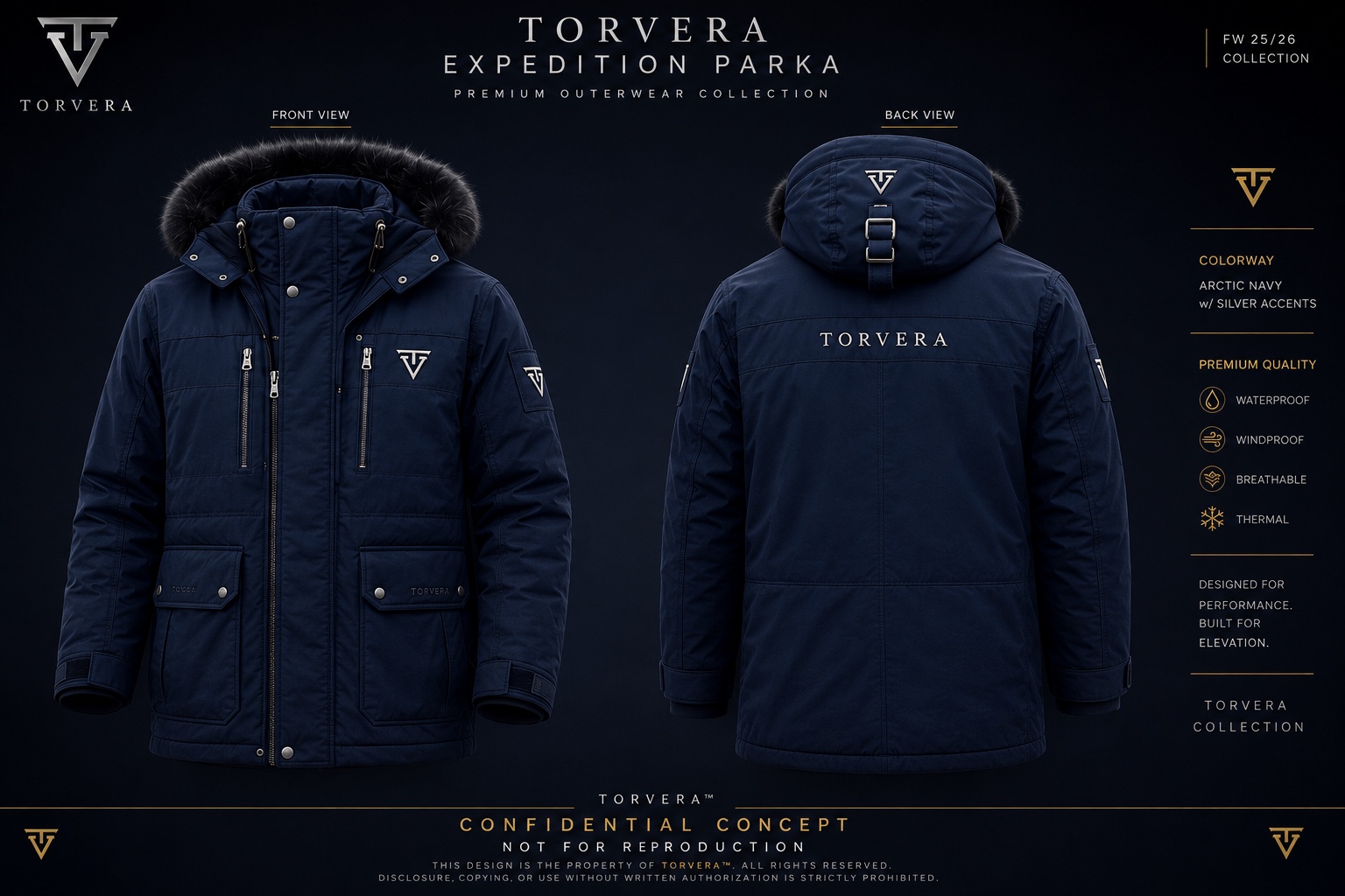 Blue Torvera expedition parka